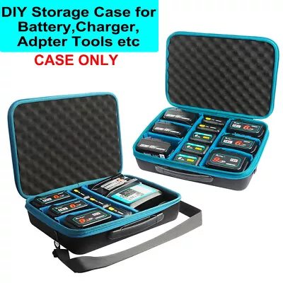 2x Makita Dewalt Milwaukee Storage Box Carry Case For 18V Li-Ion Battery Charger • £43.97