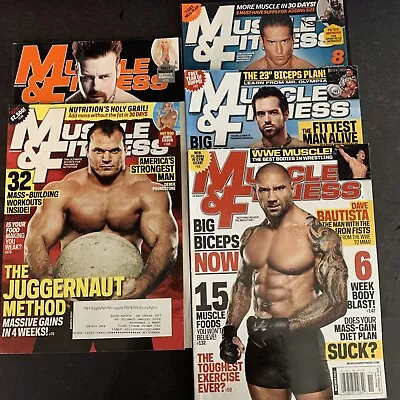 2011 - 2012 • Muscle & Fitness Magazine • Lot Of 5 • Dave Bautista #MUSF-47 • $29.99