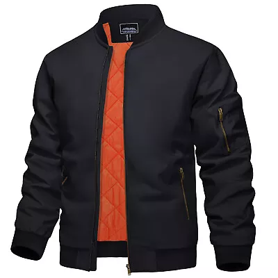 Men's Premium Letterman Bomber Jacket Pilot Jacket Warm Padded Casual Work Coats • $45.98