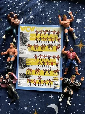 £5 • Buy Wcw Galoob Figure Checklist A4 Print Retro Style