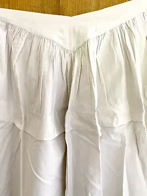 VICTORIAN French FULL Faux Cul PETTICOAT Cotton Double FESTONS Pintucks C1880 • $88