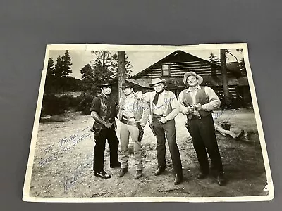 Bonanza Cast Hand Signed 14 X11  Autographed Picture Lorne Greene Landon Roberts • $395