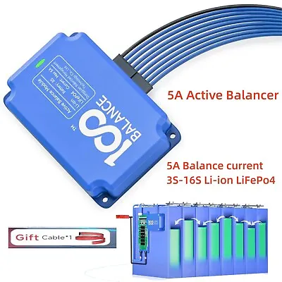 Smart BMS 3S-16S Li-ion LiFePo4 5A Active Balancer Battery Equalizer Board Safe • $76.44