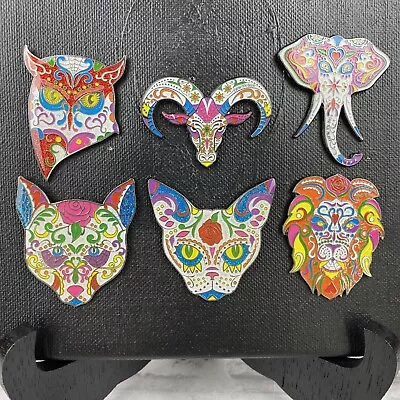 Destination Imagination 2019 Sugar Skull Set Of 6 Owl Lion Cat Ram Elephant 2  • $18.90