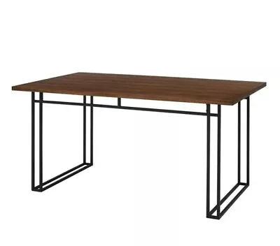 Parsons Walnut Dining Table With Metal Frame Home Kitchen Dining Room • £165