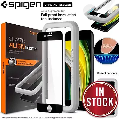 For IPhone 8 7 SE 3 2022 2020 Screen Protector SPIGEN Full Cover AlignMaster • $22.99