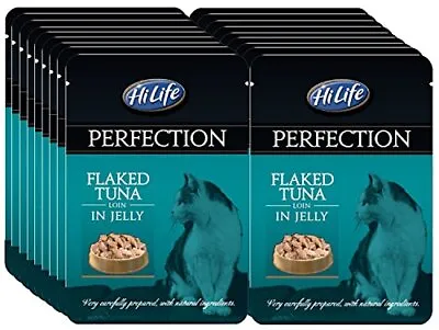 £16.33 • Buy HiLife Perfection Cat Food Pouches, Flaked Tuna Loin In Jelly, 70 G, 18 X 70g P