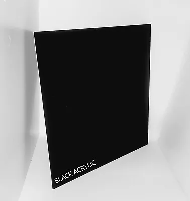 Black Acrylic Plexiglass 1/4  You Pick The Size - Plastic Sheet - • $11.97