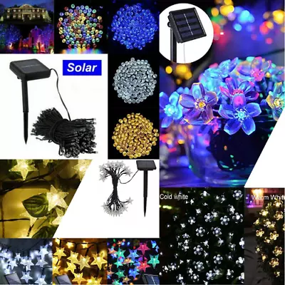 20/300 LED Solar Power Fairy Garden Lights String Outdoor Party Wedding • £9.79