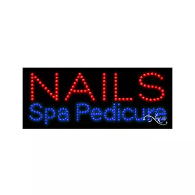 NEW  NAILS SPA PEDICURE  27x11 SOLID & ANIMATED LED SIGN W/CUSTOM OPTIONS 20586 • $314