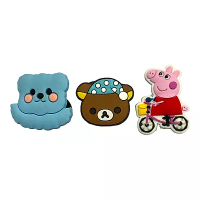 £7.68 • Buy Crocs Jibbitz Mixed Lot Of 3 Animal Character Shoe Charms Bear Peppa Pig