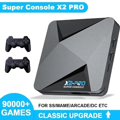 Super Console X2 Pro With 90000 Video Games For PS1/DC/MAME/SS With Gamepad Kids • £64.95