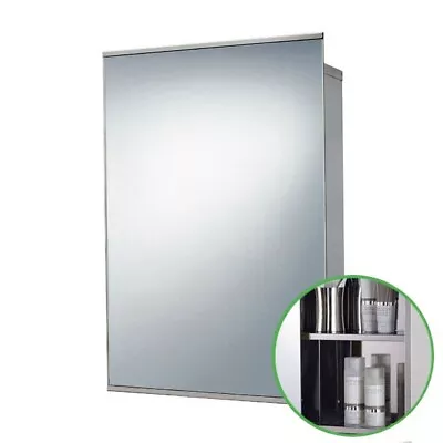 Sliding 350mm Door Bathroom Mirror Storage Cabinet Sliding Mirror Door 2 Shelves • £25