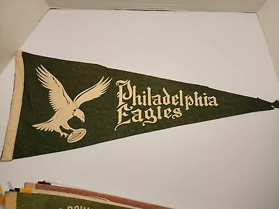 Vintage 1940's Philadelphia Eagles  Football Pennant Antique Early Light Felt  • $199