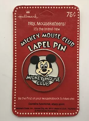 Vintage Hallmark Mickey Mouse Club Lapel Pin On Card • $11.99