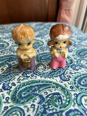 Vintage Ceramic Pair Figure Made In Japan Girl And Boy • $12.99