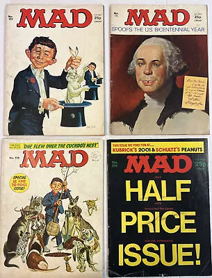 4 X 1976 Vintage Issues Of British UK MAD Magazine 171 / 172 / 174 / 175 Kubrick • £21.99