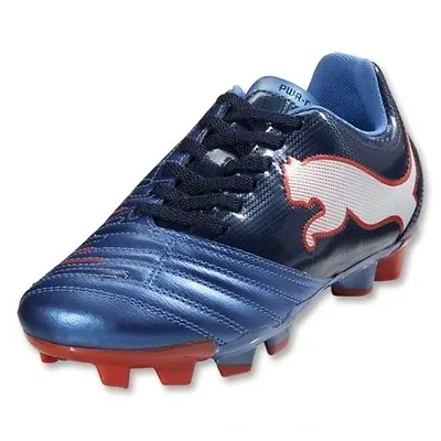 Puma Soccer Cleats Metallic Blue/Black Iris/White/Orange Boys Size 6 1/2 • $37.95