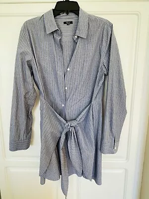 Rails Nadia Shirt Dress In Light Blue Light Grey And White Pinstriped Size M • $20