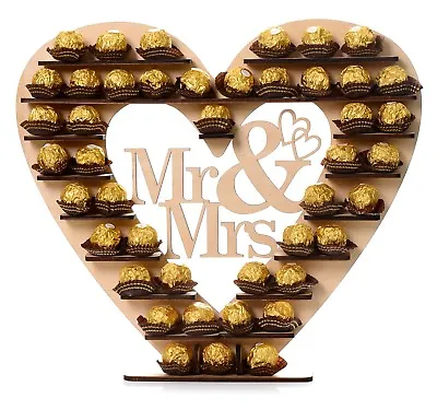 Wedding Ferrero Rocher Chocolate Stand Centrepiece Sweets Mr & Mrs Heart Tree • £14.99