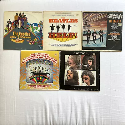 Vtg Beatles Vinyl Records Lot Of 5 Yellow Submarine Help Let It Be 1960s 1970 • $245