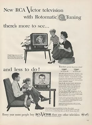1953 RCA Victor Television Rotomatic Tuning More To See Less To Do Print Ad • $9.99