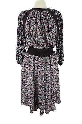Diane Freis Georgette Dress Floral 3/4 Sleeve Crewneck Modest Size M/L • $44