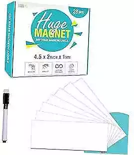 28-Pack Magnetic Dry Erase Labels Writable Flexible Magnetic Labels 4.5” X 2” • $15.98