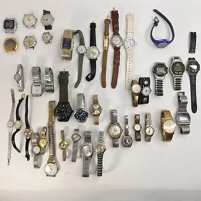 Lot (40)-Watch Lot Timex Citizen Armitron Gruen Nelson Carriage Etc READ! • $329