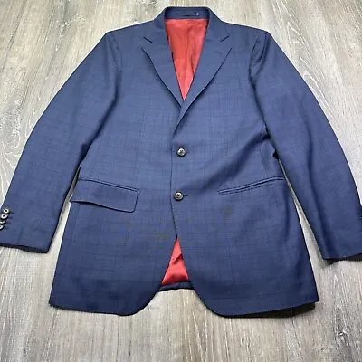 Men Suitsupply Sienna Jacket Blazer Carlo Barbera S130 Blue Wool Size 38R • $49.99
