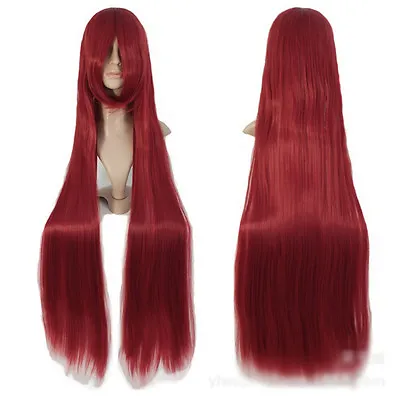 Super Long 100CM Full Wigs Fashion Cosplay Costume Hair Anime Wavy Straight Curl • $17.99