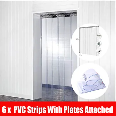6PCS PVC Door Strip Curtain /Pedestrian/Cold Room/ Door Kit -18cm (w) X 2m (d)  • £53.87