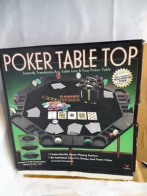 Foldable Poker Table Top With Chips Cards And Material Play Mat By Cardinal • £49.99