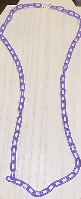 Vintage 1980s Plastic Clip On 80s Bell Charm Chain Link Necklace • $14.99