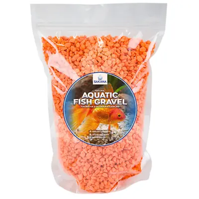 £1.99 • Buy Sakana Orange Fluorescent Fish Gravel - Tropical Decorative Fish Tank Stones