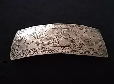  Vtg Hand Made Floral French Clip Silver Hair Barrette Clip  • $11.95