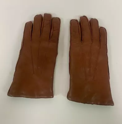 Vintage Coach  Gloves 100% Leather Shearling Lined Sz M Brown • $89