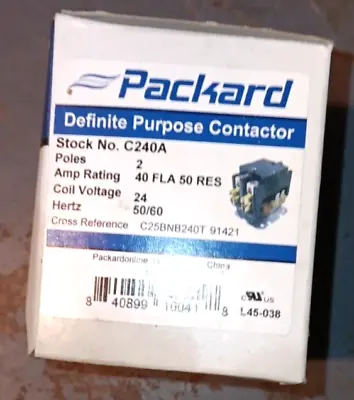 Packard C240A Definite Purpose Contactor 2 Pole 24 Volt Coil 40FLA • $19