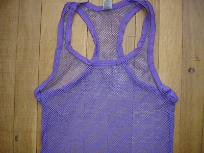 Tank Top Size M Purple Fishnet Transparent Manview By NEOFAN Sexy Ref M10 • £26.86