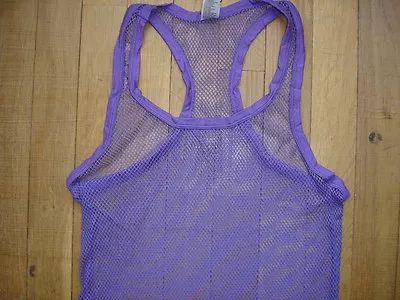 Tank Top Size XL Purple Fishnet Transparent Manview By NEOFAN Sexy Ref M10 • £26.86