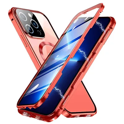 360 Full Body Double-Sided Glass Case Magnetic Adsorption Metal Bumper Fo IPhone • $11.99