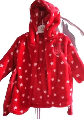 Cute Red White Star Winnie The Pooh Bath Robe Gown 3-6 Months Old • £2.50