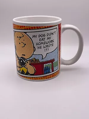 Gibson Peanuts Charlie Brown Coffee Mug “Dog Didn’t Eat My Homework He Wrote It” • $9.50