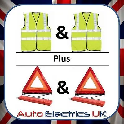 £14.99 • Buy 2 X Reflective Warning Triangle Car Breakdown Emergency & High Visibility Vest