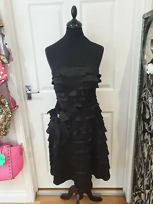 £40 • Buy JORA COLLECTION Dress NWT Black Ruffle Knee Length Occasion Wear Prom UK Size 12