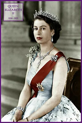 Queen Elizabeth II Vintage England Photo Poster Print Decor Queens Memory • £16.99