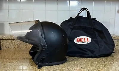 Vtg 1990's Bell RS 100 Riot / Motorcycle Black Helmet W/ Face Shield & Bag Sz 7  • $149.99