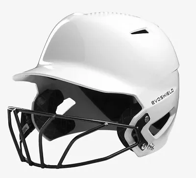 Evoshield XVT White High Gloss Finish Softball Batting Helmet With Facemask • $19.95