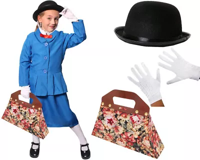 Girls Nanny Costume World Book Day Character Fancy Dress Kids Mary Poppins • £19.99