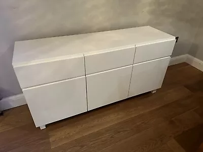 Ikea Gloss White Sideboard Cupboard Drawers Unit • £25